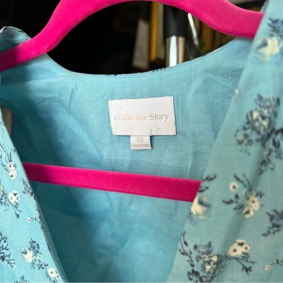 Anthropologie / A Collective Story Embroidered Balloon Sleeve Eyelet Dress XS - Picture 2 of 14